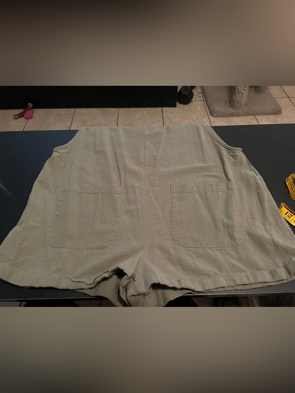 SHEIN Olive Tie-Strap Romper with Front Pockets - Picture 5 of 6